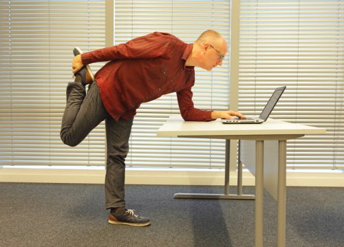man Jiggling Leg on office