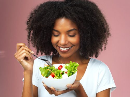 woman eating less to lose weight